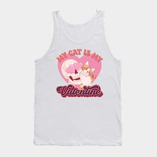 My Cat is My Valentine Tank Top